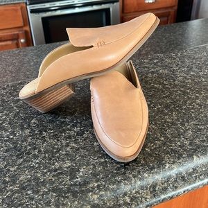 Tan Lucky Brand slip ons with heel size 7.5